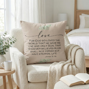 Cojín Decorativo Love Bible Verse from John 3:16