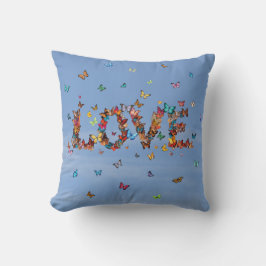 Cojín Decorativo LOVE Blue Sky Butterflies | Inspirational Hope Joy