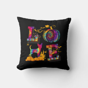 Cojín Decorativo Love Chihuahua Tie Dye Pumpkin Halloween