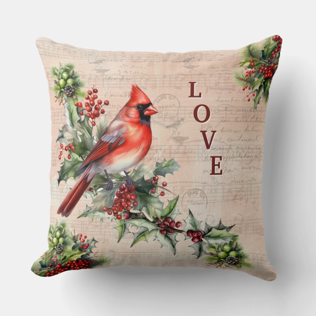 Cojín Decorativo Love Christmas Paris Postmark Throw Pillow (Anverso)