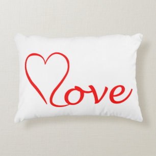 Cojín Decorativo Love corazón en fondo blanco
