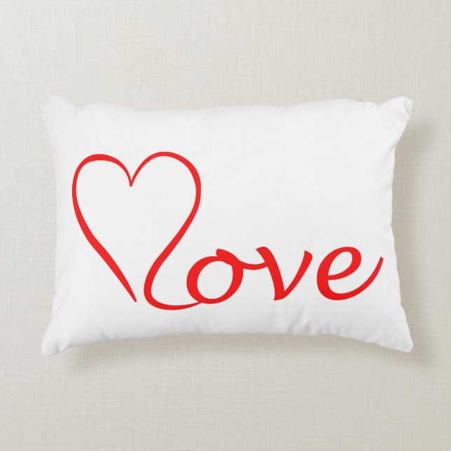 Cojín Decorativo Love corazón en fondo blanco (Anverso)