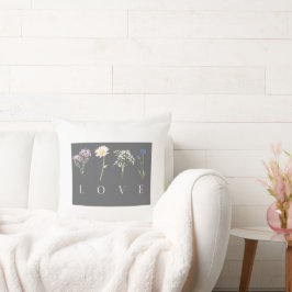 Cojín Decorativo LOVE Floral – Impresión botánica romántica
