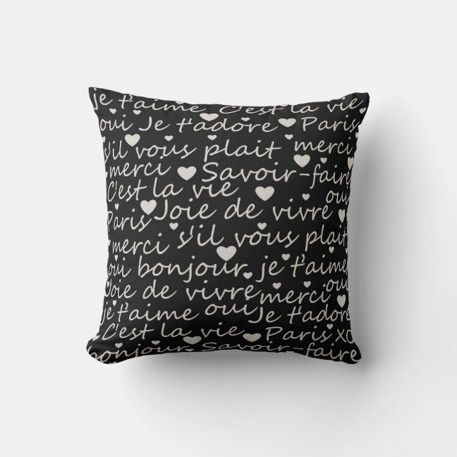 Cojín Decorativo Love French Je t’aime (Anverso)