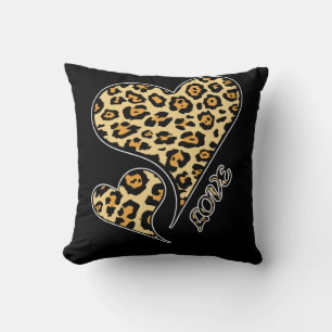 Cojín Decorativo Love Hearts Leopard Print Cheetah Animal Lover T-