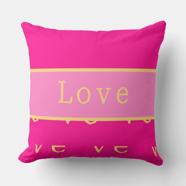 Cojín Decorativo Love Hot Pink Modern (Anverso)
