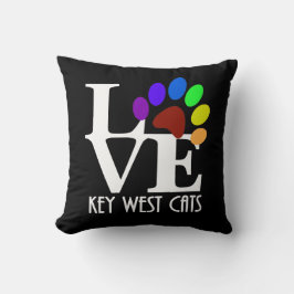 Cojín Decorativo LOVE Key West Cats (texto blanco)