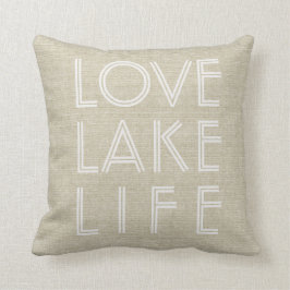 Cojín Decorativo LOVE LAKE LIFE personalizado nombre lago