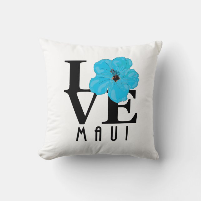 Cojín Decorativo LOVE Maui Blue Hibiscus (Anverso)