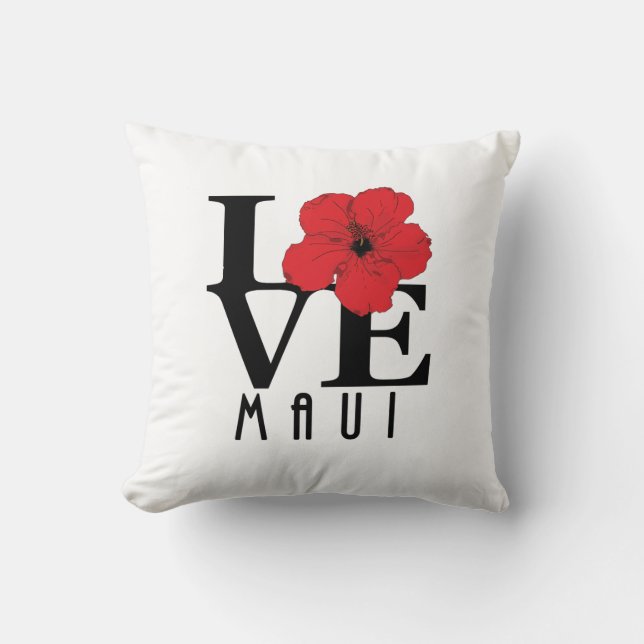 Cojín Decorativo LOVE Maui Red Hibiscus (Anverso)