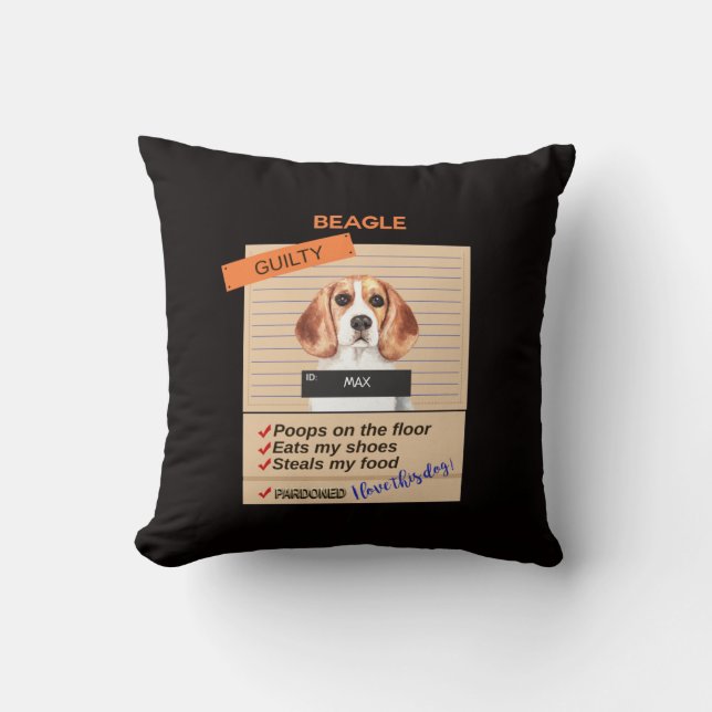 Cojín Decorativo Love My Beagle Despite Bad Habits                  (Anverso)