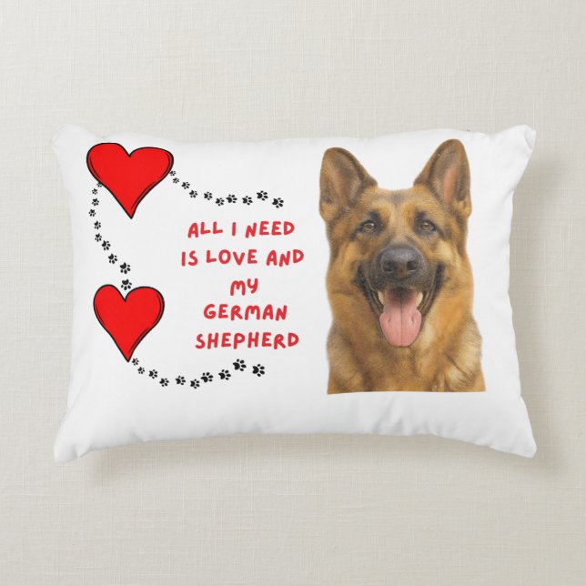 Cojín Decorativo Love & My German Shepherlow 🐾 ❤️ (Anverso)