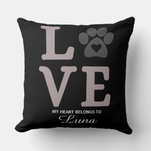 Cojín Decorativo Love Paw – Mi corazón pertenece a Luna