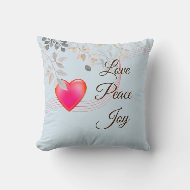 Cojín Decorativo Love Peace Joy II (Anverso)