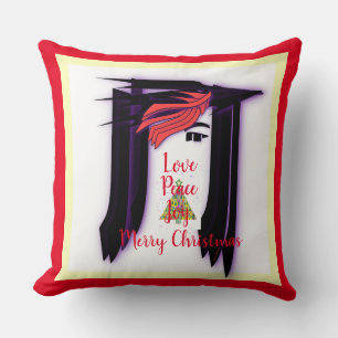 Cojín Decorativo Love Peace Joy Red Merry Christmas