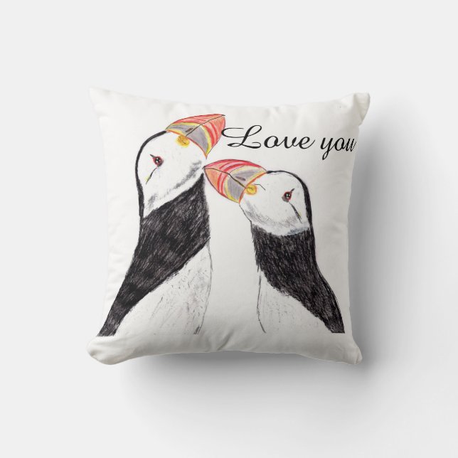 Cojín Decorativo Love Puffins (Anverso)