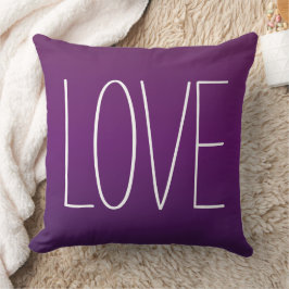 Cojín Decorativo Love Purple Modern Simple Typography