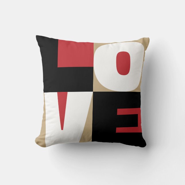 Cojín Decorativo Love Red Black Gold Clean-Cut Letra Art Design (Anverso)