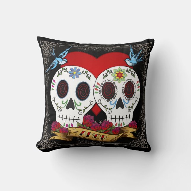 Cojín decorativo Love Skulls (Anverso)
