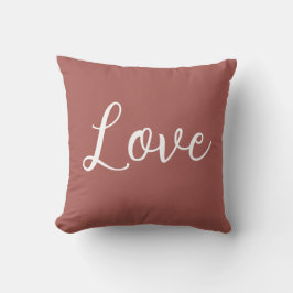 Cojín Decorativo Love Throw Pillow Terracotta Red White
