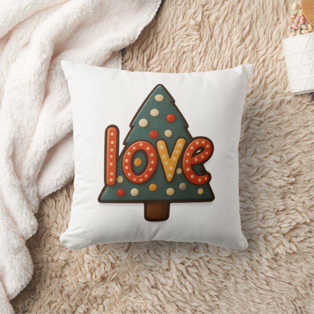 Cojín Decorativo 🎄 “LOVE Tree Cookie” Throw Pillow 🍪❤️ (Manta)
