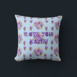Cojín Decorativo Love You Customised Girls Name Floral Cushion<br><div class="desc">Shabby Love You Customized Girls Name Floral Cushion. Designed from my own watercolour paintings art.</div>