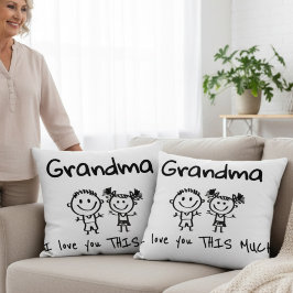 Cojín Decorativo Love You Grandma Kids Art Personalized Gift