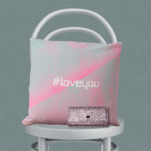 #Love You Trendy Moderne Foam Roller Pink