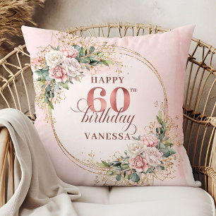 Cojín Decorativo Lovely Dusty Pink Bohemian Greenery 60 cumpleaños