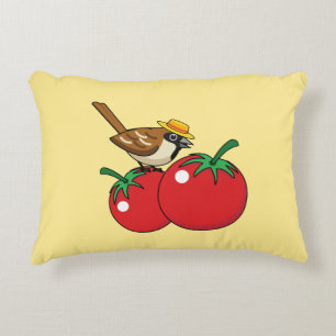 Cojín Decorativo Lover Sparrow Orgánico come tomate rojo