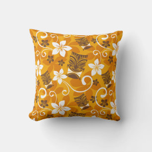 COJÍN DECORATIVO LUAU TIKI PATTERN (NARANJA)