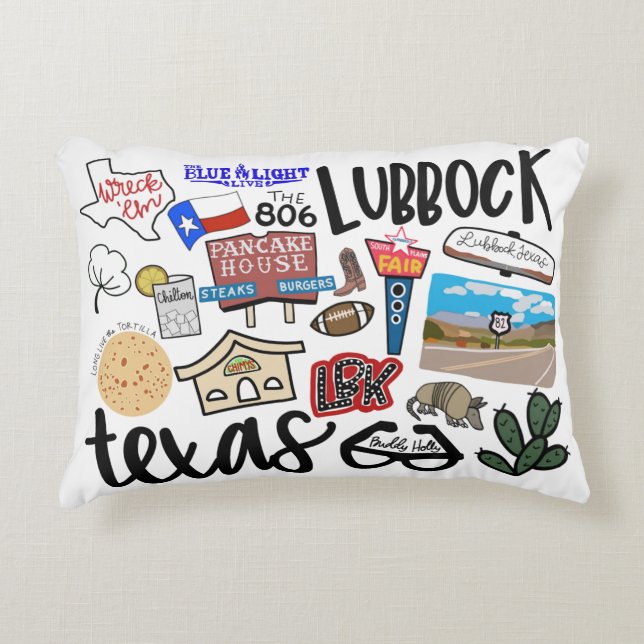COJÍN DECORATIVO LUBBOCK TEXAS PILLOW (Anverso)