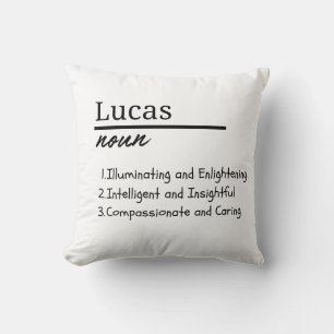 Cojín Decorativo Lucas, definición de nombre personalizado del niño