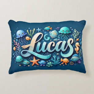 Cojín Decorativo Lucas Name Ocean Theme Decorant Sea Life