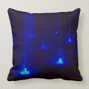 Cojín Decorativo Luces azules brillantes en agua