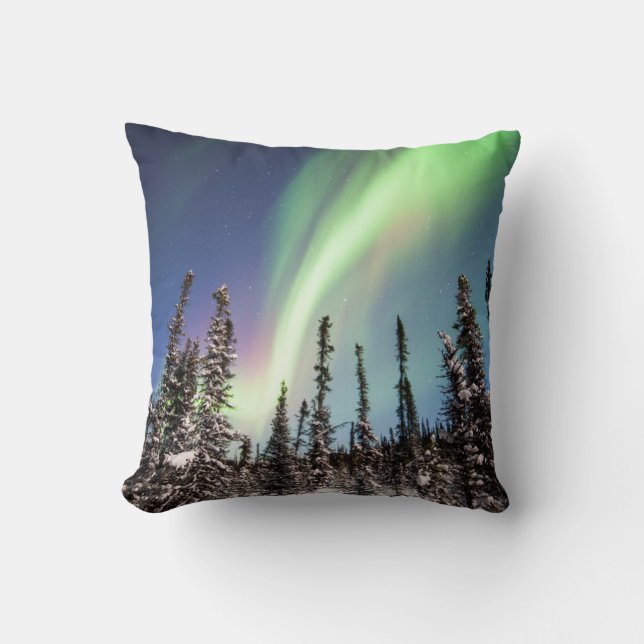 Cojín Decorativo Luces boreales | Parque nacional Denali (Anverso)