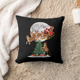 Cojín Decorativo Luces de árbol de Navidad, divertido Santa montand