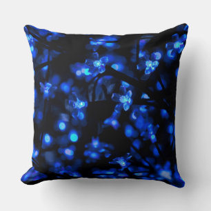 Cojín Decorativo Luces de flores azules de bonito