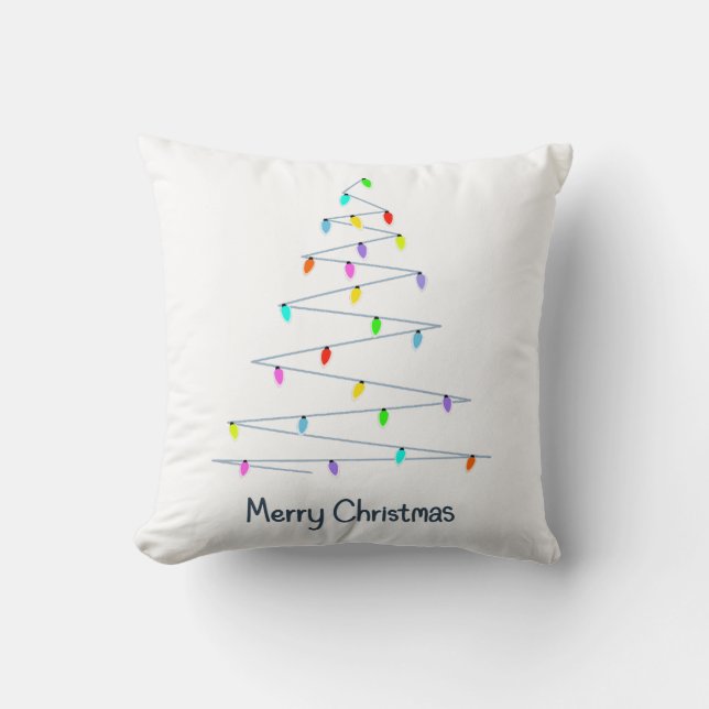 Cojín Decorativo Luces de Navidad Árbol (Anverso)