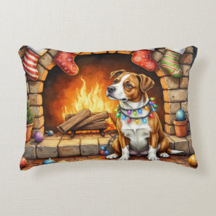 Cojín Decorativo Luces de Navidad de American Staffordshire Terrier