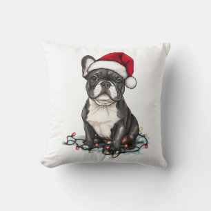 Cojín Decorativo Luces de Navidad de Bulldog Francés Regalos de Per