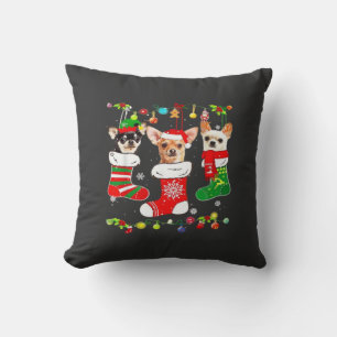Cojín Decorativo Luces de Navidad de Chihuahua T-Shir Clásico de Pe