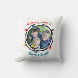 Cojín Decorativo Luces de Navidades merry y Bright