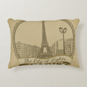 Cojín Decorativo Luces de París: Postales de paisajes vintage