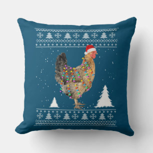 Cojín Decorativo Luces de pollo con Navidades de Santa Hat Pajamas