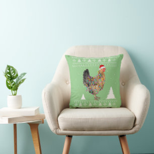 Cojín Decorativo Luces de pollo con Navidades de Santa Hat Pajamas