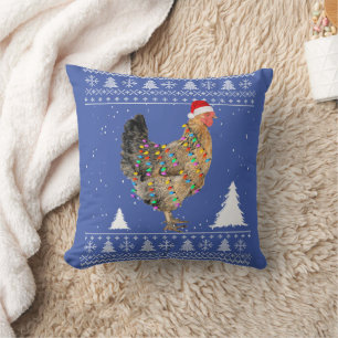 Cojín Decorativo Luces de pollo con Navidades de Santa Hat Pajamas