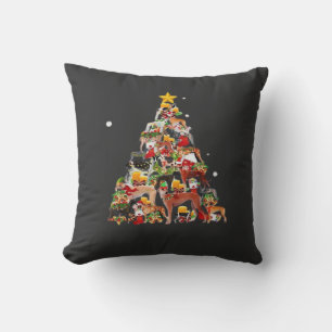 Cojín Decorativo Luces del árbol de Navidad Greyhound Perro diverti