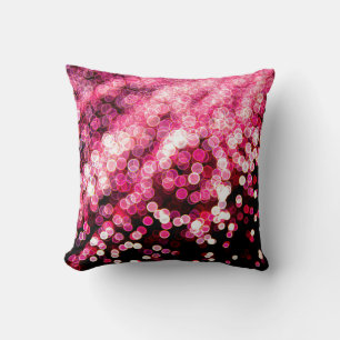 Cojín Decorativo Luces desenfocadas borrosa fondo de color rosa abs