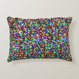 Cojín Decorativo Luces felices del cumpleaños del navidad